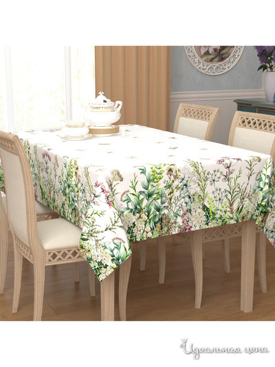 Скатерть "Луговые травы", 145*120 см Сирень, цвет мультиколор