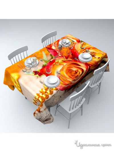 Скатерть "Огненные розы", 145*220 см Сирень, цвет мультиколор