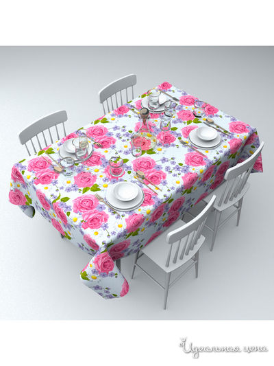 Скатерть "Королевский пион", 145*120 см Сирень, цвет мультиколор