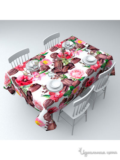 Скатерть "Чайный набор", 145*220 см Сирень, цвет мультиколор