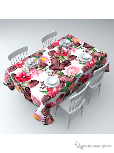 Скатерть "Чайный набор", 145*120 см Сирень, цвет мультиколор