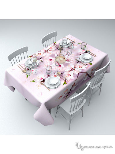 Скатерть "Нежность вишни", 145*120 см Сирень, цвет мультиколор