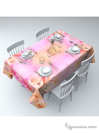 Скатерть "Плюмерия боке", 145*120 см Сирень, цвет мультиколор