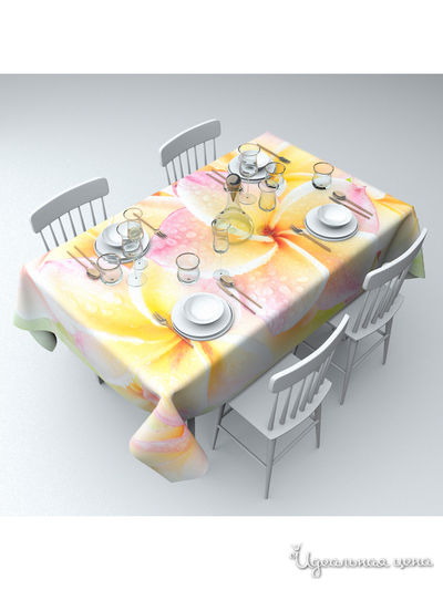 Скатерть "Нежная плюмерия", 145*120 см Сирень, цвет мультиколор