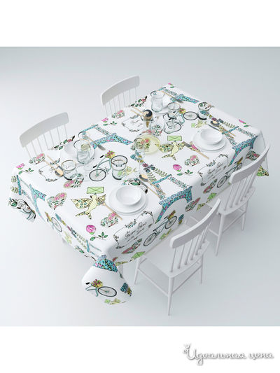 Скатерть "Романтик", 145*220 см Сирень, цвет мультиколор