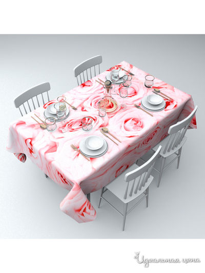 Скатерть "Розовые розы", 145*120 см Сирень, цвет мультиколор