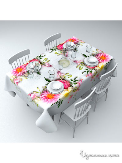 Скатерть "Цветочный уголок", 145*120 см Сирень, цвет мультиколор