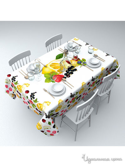 Скатерть "Фруктовый рай", 145*120 см Сирень, цвет мультиколор