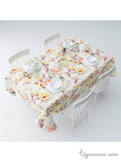 Скатерть "Песочные цветы", 145*120 см Сирень, цвет мультиколор