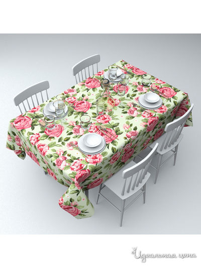 Скатерть "Июньский пион", 145*120 см Сирень, цвет мультиколор