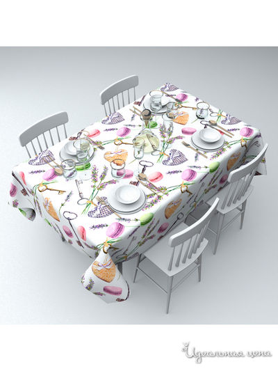 Скатерть "Ключ от сердца", 145*220 см Сирень, цвет мультиколор