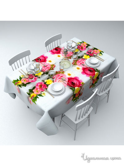 Скатерть "Яркий уголок", 145*220 см Сирень, цвет мультиколор