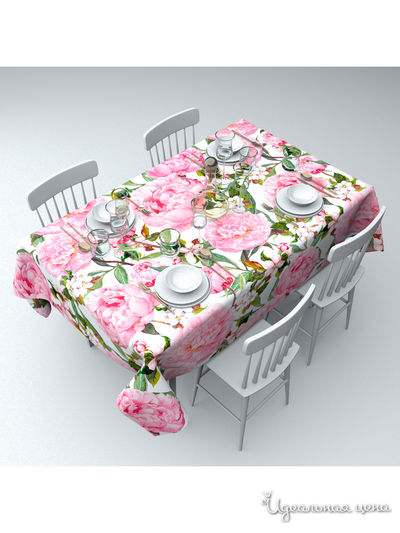 Скатерть "Лёгкость пиона", 145*220 см Сирень, цвет мультиколор