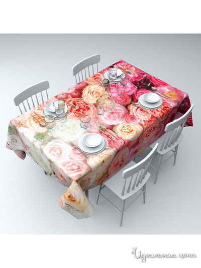 Скатерть "Астры и шиповник", 145*120 см Сирень, цвет мультиколор