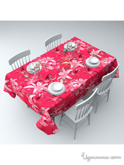 Скатерть "Лилии фукси", 145*120 см Сирень, цвет мультиколор