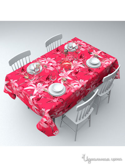 Скатерть "Лилии фукси", 145*220 см Сирень, цвет мультиколор