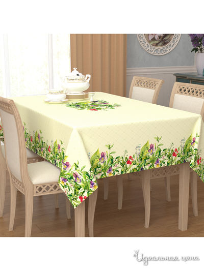 Скатерть "Первоцвет", 145*220 см Сирень, цвет мультиколор