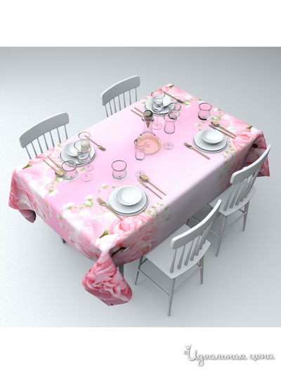 Скатерть "Пионовая нежность", 145*220 см Сирень, цвет мультиколор