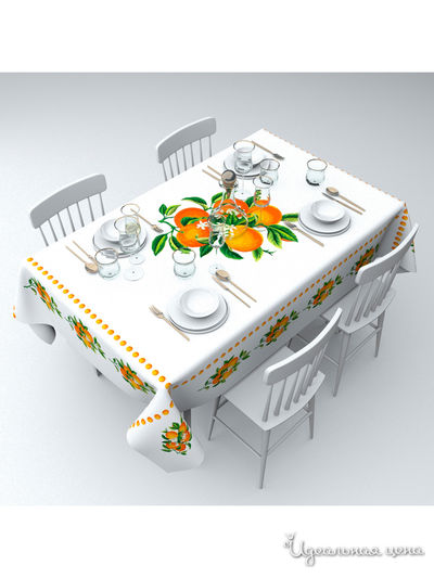 Скатерть "Мандариновый рай", 145*220 см Сирень, цвет мультиколор