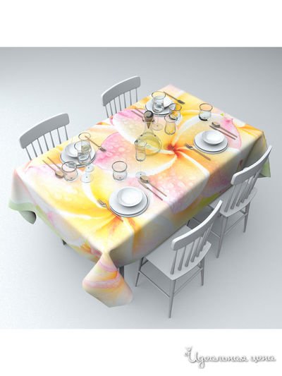 Скатерть "Нежная плюмерия", 145*220 см Сирень, цвет мультиколор