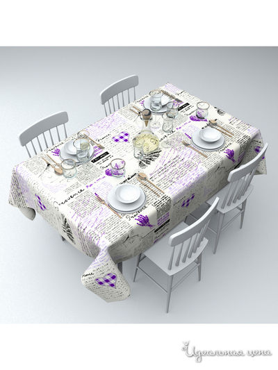 Скатерть "Записки из прованса", 145*220 см Сирень, цвет мультиколор