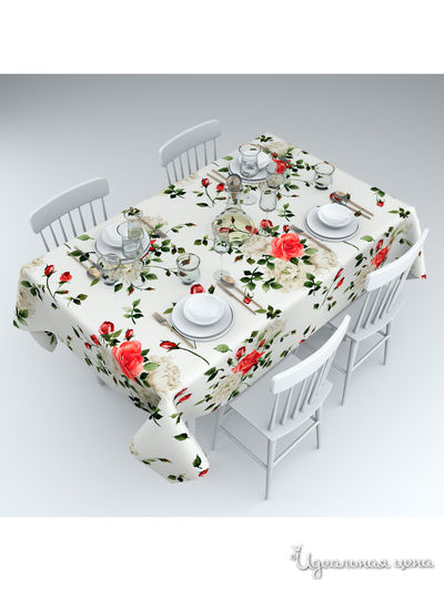 Скатерть "Акценты роз", 145*220 см Сирень, цвет мультиколор