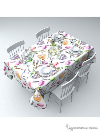 Скатерть "Ключ от сердца", 145*120 см Сирень, цвет мультиколор
