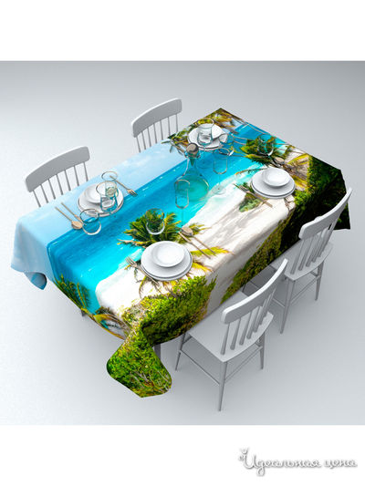 Скатерть "Пляж у виллы", 145*220 см Сирень, цвет мультиколор