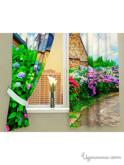 Фотошторы "Загородный сад", 145*160 см, 2 шт Сирень, цвет мультиколор