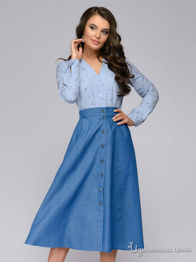 Блуза 1001 DRESS, цвет синий, белый