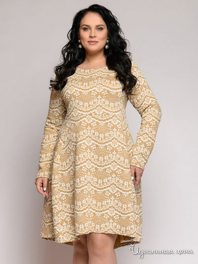 Платье 1001 DRESS, цвет бежевый, белый