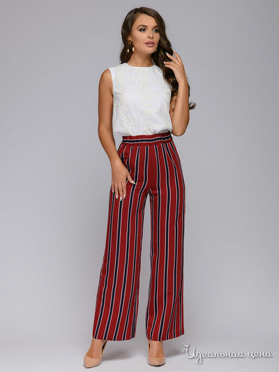 Брюки 1001 DRESS, цвет бордовый