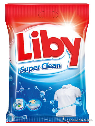 Стиральный порошок Super-Clean, мягкая упаковка, 500 г, Liby