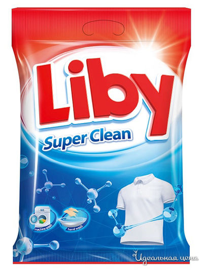 Стиральный порошок Super-Clean, мягкая упаковка, 1 кг, Liby