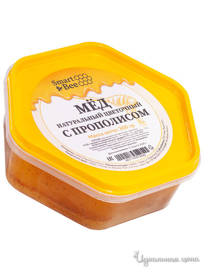 Мед натуральный цветочный с прополисом, 300 г, Smart Bee