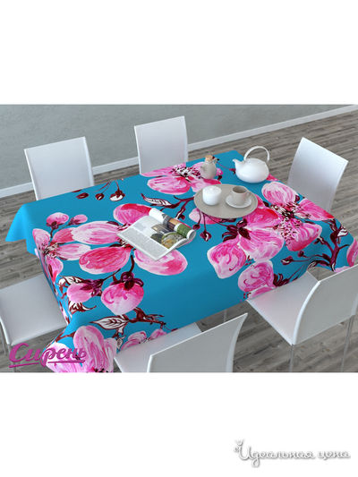 Скатерть "Цветок вишни", 145*120 см Сирень, цвет мультиколор