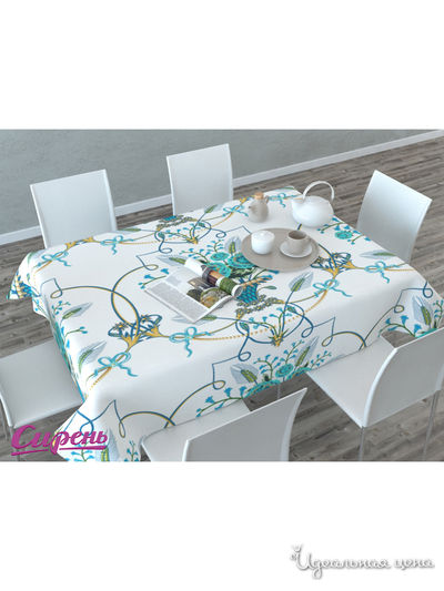 Скатерть "Узор из ваз с цветами", 145*120 см Сирень, цвет мультиколор