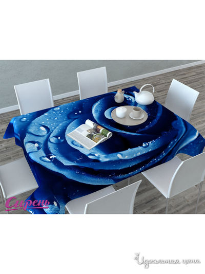 Скатерть "Синяя роза", 145*120 см Сирень, цвет мультиколор