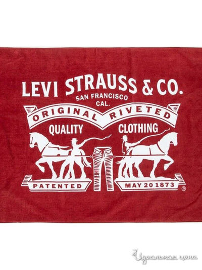 Полотенце махровое Levi's, цвет бордовый