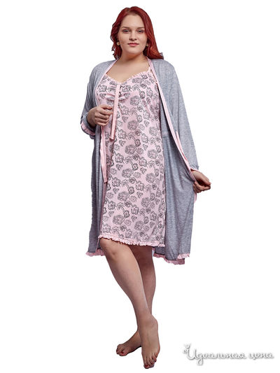 Комплект: халат, рубашка Simone, цвет мультиколор