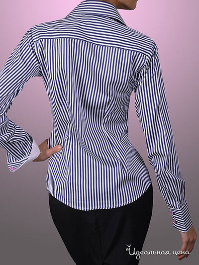 Рубашка Alonzo Corrado женская, принт синяя полоская