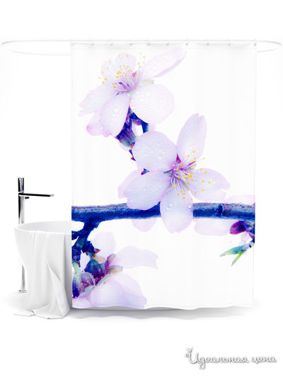 Шторка для ванной, 145*180 см Сирень, цвет мультиколор