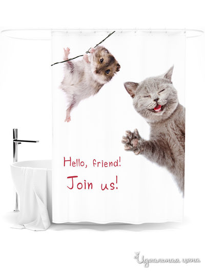 Шторка для ванной, 145*180 см Сирень, цвет мультиколор