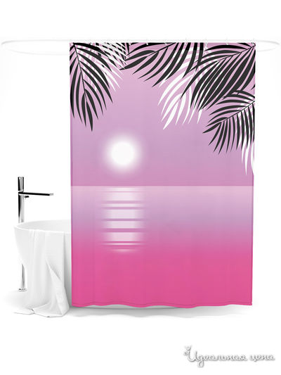 Шторка для ванной, 145*180 см Сирень, цвет мультиколор