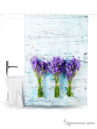 Шторка для ванной, 145*180 см Сирень, цвет мультиколор