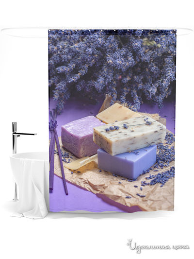 Шторка для ванной, 145*180 см Сирень, цвет мультиколор