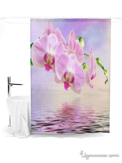 Шторка для ванной, 145*180 см Сирень, цвет мультиколор