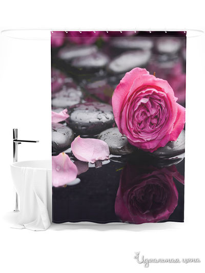 Шторка для ванной, 145*180 см Сирень, цвет мультиколор