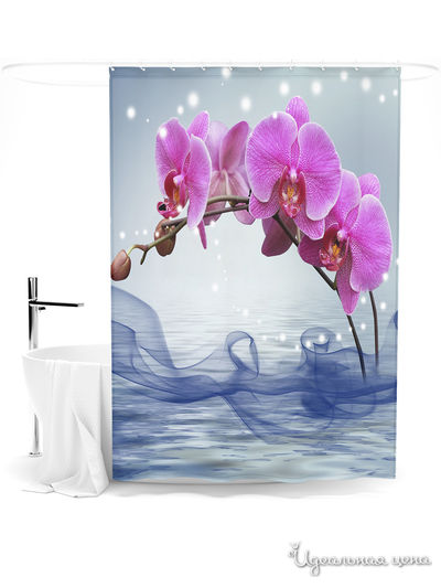 Шторка для ванной, 145*180 см Сирень, цвет мультиколор