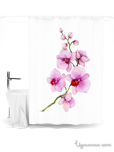 Шторка для ванной, 145*180 см Сирень, цвет мультиколор